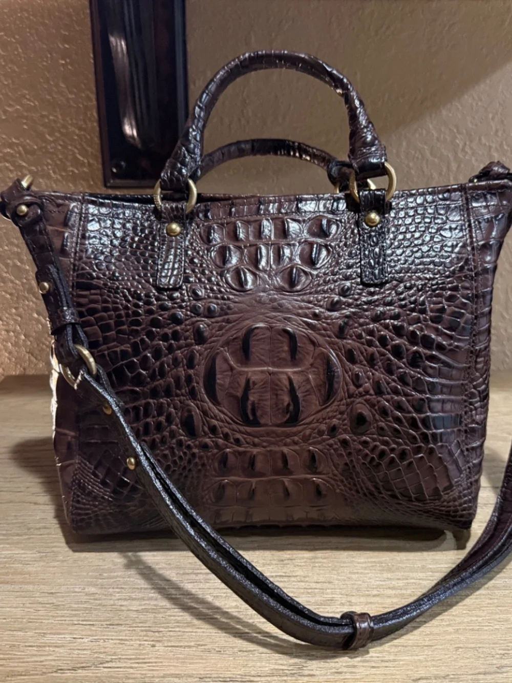 BRAHMIN Mini Arno Tote in Deep Brown